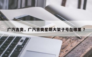 广汽吉奥，广汽吉奥星朗大架子号在哪里 ？