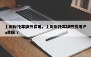 上海摩托车牌照费用，上海摩托车牌照费用沪a黄牌 ？