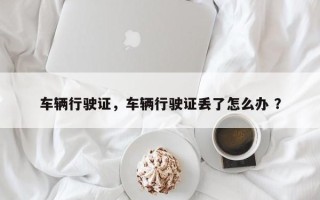 车辆行驶证，车辆行驶证丢了怎么办 ？